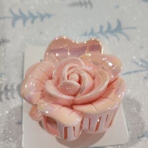 Pink Rose Hair Clip